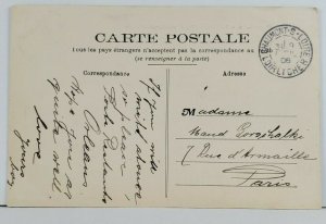 France Chateau-sur-Loire 1906 to Paris Postcard Q1