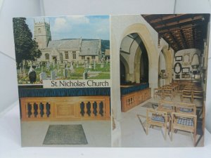 Vintage Multiview Postcard St Nicholas Church Bathampton Bath 1980s