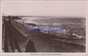 Co Durham Postcard - Hartlepool Promenade and North Sands  RS37463