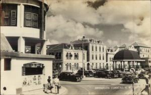 Curacao NWI Brioplein Street Scene Real Photo Postcard