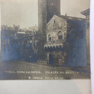 Brescia Italy/ Palazzo Torre -a main street/Sepia RPPC/ Postcard