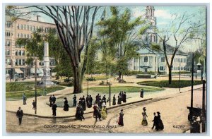 1911  Court Square Garden Park Springfield Boston Massachusetts MA Postcard