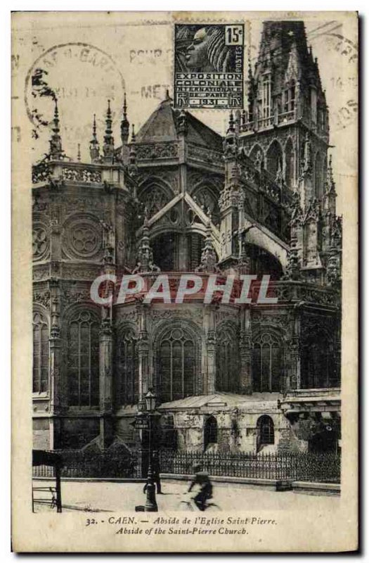 Old Postcard Caen Apse of The Church of St Peter