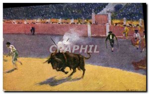 Old Postcard Bullfight Bullfight Bertuchi