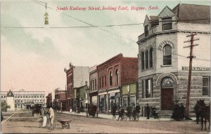 Regina Saskatchewan South Railway Street Union Bank of Canada Postcard H18