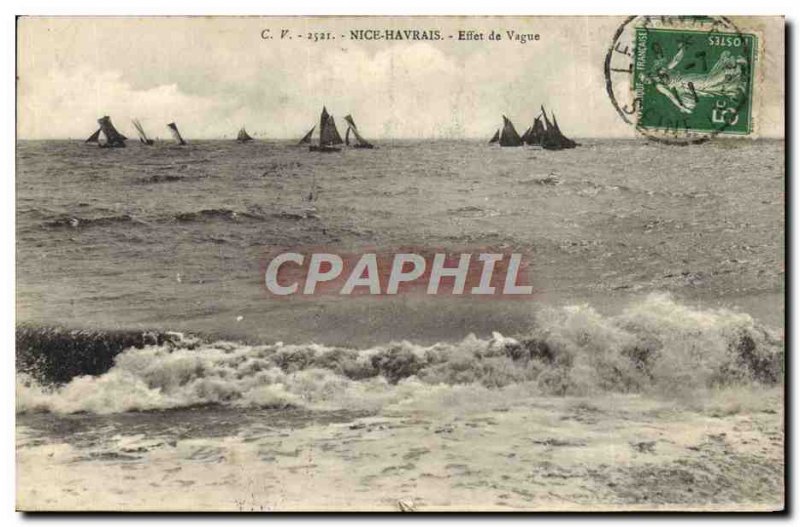 Postcard Old Nice Havrais Wave Effect Ships