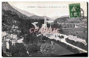 Old Postcard The Esplanade Lourdes and Shrines