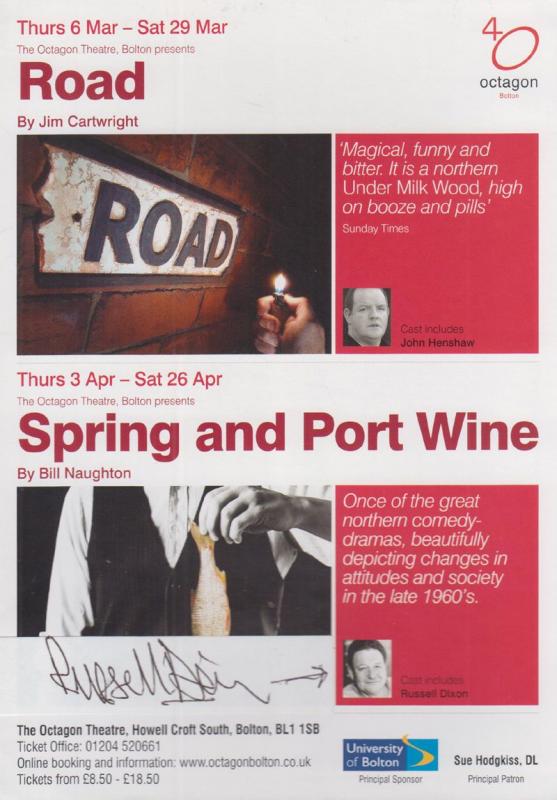 Spring & Port Wine Jim Cartwright Russell Dixon Hand Signed Theatre Flyer