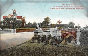 Lion Bridge And Light House Arbroath Milwaukee WI USA Postcard