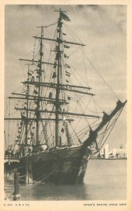 1933 Chicago World's Fair Byrd's South Pole Ship B&W Litho Postcard...