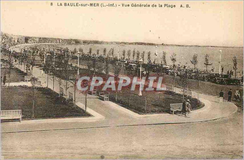 Old Postcard La Baule Sea (L I) Vue Generale de la Plage