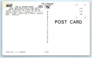 LODI, California CA ~ Roadside LODI EL RANCHO MOTEL c1950s-60s Cars  Postcard