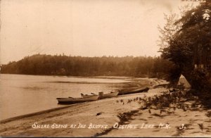 New Hampshire Ossipee Lake Shore Scene At The Bluffs 1915 Real Photo