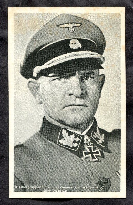 5309 - GERMANY 1960s Reprint of Postcard. SS General Sepp Dietrich. Iron Cross