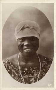 dahomey benin, Native Girl Scarification, Necklace Jewelry (1930s) RPPC Postcard