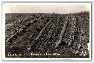 c1940's 5000 Acres Cultivated Rocks Turner Falls Oklahoma OK RPPC Photo Postcard 