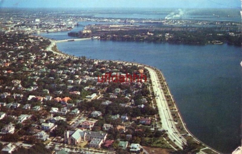 1958 AIR VIEW OF TAMPA, FL. WITH DAVIS ISLAND IN BACKGROUND photo by H W Hannau