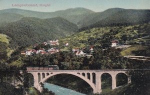 Langenbrand Murgtal Train Germany Old Postcard