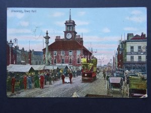 Durham STOCKTON ON TEES Town Hall & Market c1905 Postcard