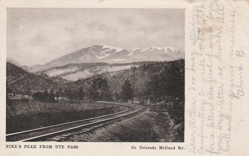 Pike's Peak from Ute Pass - Colorado Midland Railway - pm 1906 - UDB