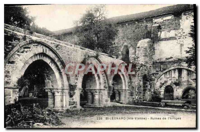 Postcard Old St Leonard Haute Vienne Ruins Artiges