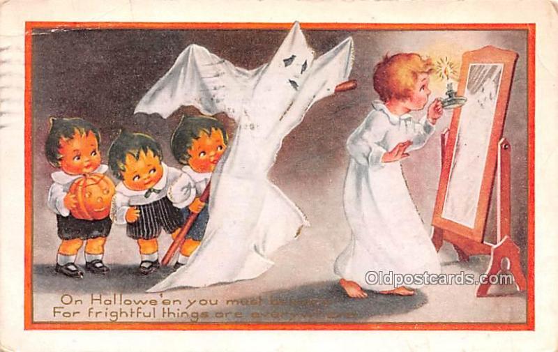 Halloween Post Card Old Vintage Antique Whitney Made Publishing 1920