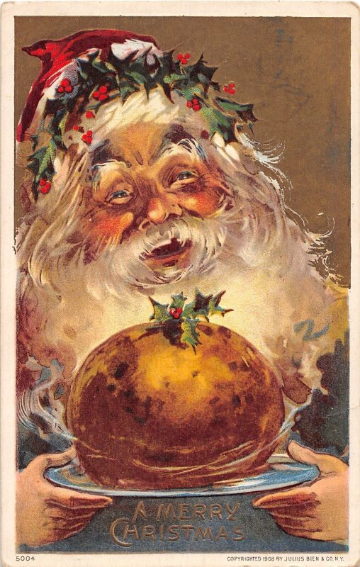 J69/ Santa Claus Christmas Postcard c1910 Julius Bien Bread Smile 351