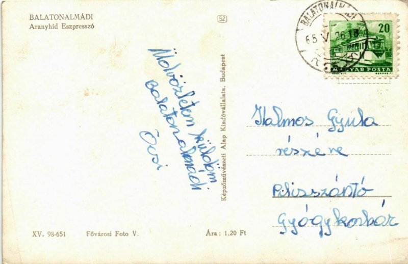 CPA Balatonalmadi- Aranyhid Eszpresszo HUNGARY (839269)