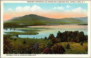 Ashokan Reservoir Ticetonyke, Big Tonche Overlook Mts Catskills Postcard P05