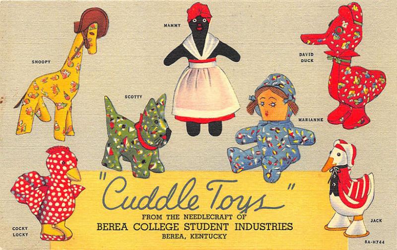 Berea KY Cuddle Toys ORIGINAL Curt Teich Advertising Postcard