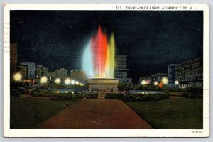 1932 Fountain Of Light Atlantic City New Jersey NJ Attraction Posted Postcard