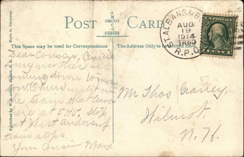 Enfield NH B&M RR Train Station Depot c1910 Postcard