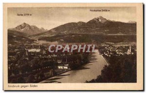 Old Postcard Innsbruck gegen Suden