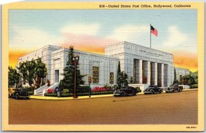 Hollywood CA-California, US Post Office, Classical Architectural Style, Postcard