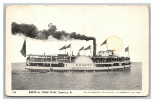 Vintage 1900's Photo Postcard Steamer Paddle Boat Cedar Point Sandusky Ohio