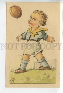 439074 BOY SCOUT Play RUGBY Sport Vintage postcard