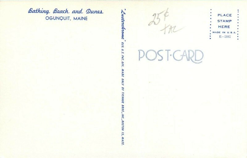 Ogunquit Maine ME Beach sunbathing beach ball Postcard