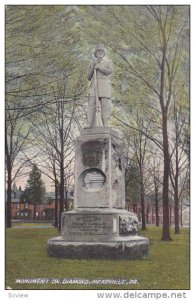 MEADVILLE, Pennsylvania, PU-1909; Monument On Diamond