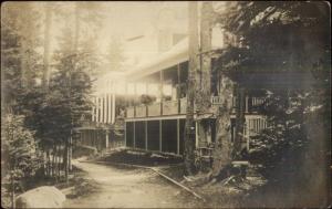 Cottage in Woods - Publ in Boothbay Harbor ME Real Photo Postcard c1915