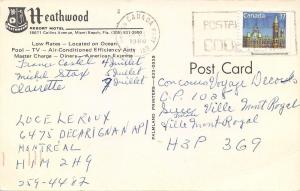 Miami Beach Florida~Heathwood Resort Motel~Night Lights~Pool~1980s Postcard