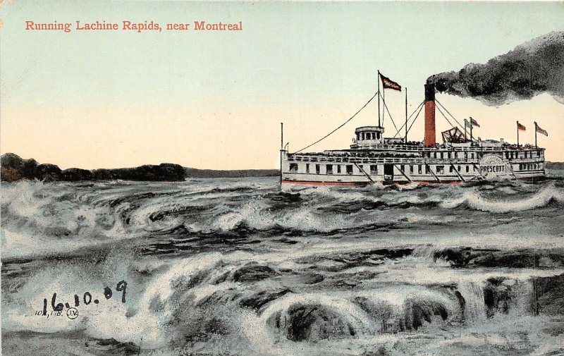 br105854 running lachine rapids montreal canada steamer brockville