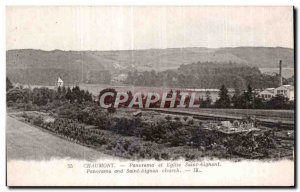 Old Postcard Panorama Chamount and Church Aignant Panorama and Saint Aignan c...