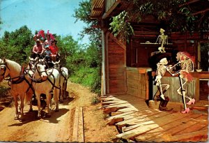 Texas Six Flags Over Texas Stagecoach Passes Ghost Town At Saloon 1967