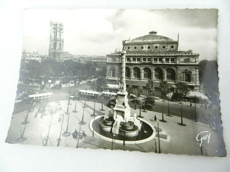 Vintage Postcard Place de Chatelet et tour St.Jacques Paris Merveilles Guy