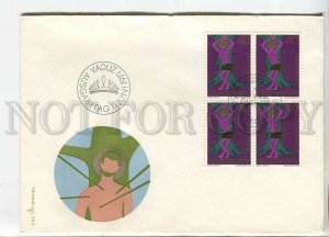 445951 Liechtenstein 1971 year FDC Ecclesiastical patrons block of four stamps