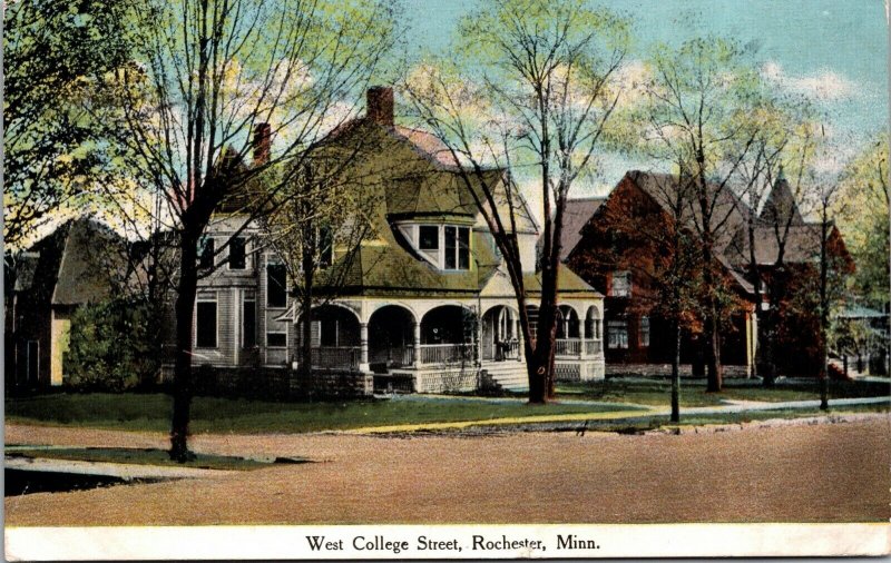 Postcard West College Street in Rochester, Minnesota~132252