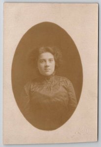 RPPC Pretty Edwardian Lady Oval Studio Photo Postcard P21