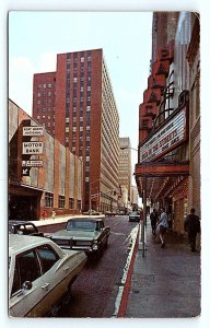 FORT WORTH, TX Texas ~ Street Scene PALACE THEATRE~ Bank c1960s Cars Postcard