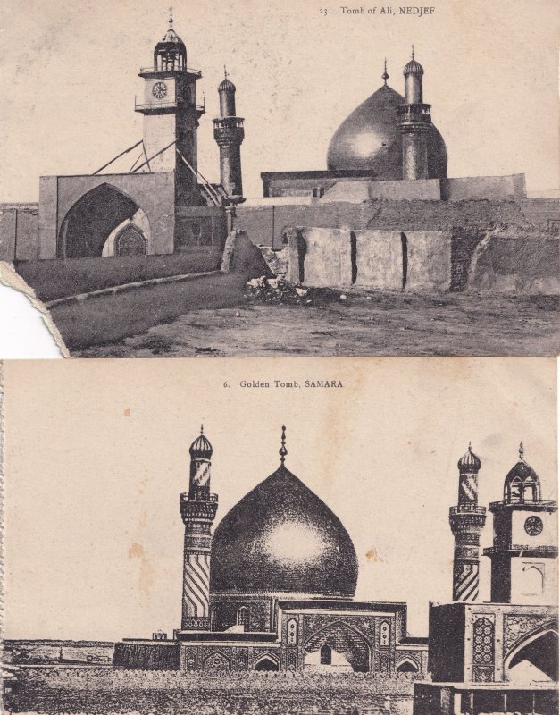 Iraq Ali Golden Nedjef Tomb 2x Old Postcard s