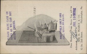 Philadelphia PA WM PEARCE & CO Stove Tops Gas Ranges c1930 Postcard